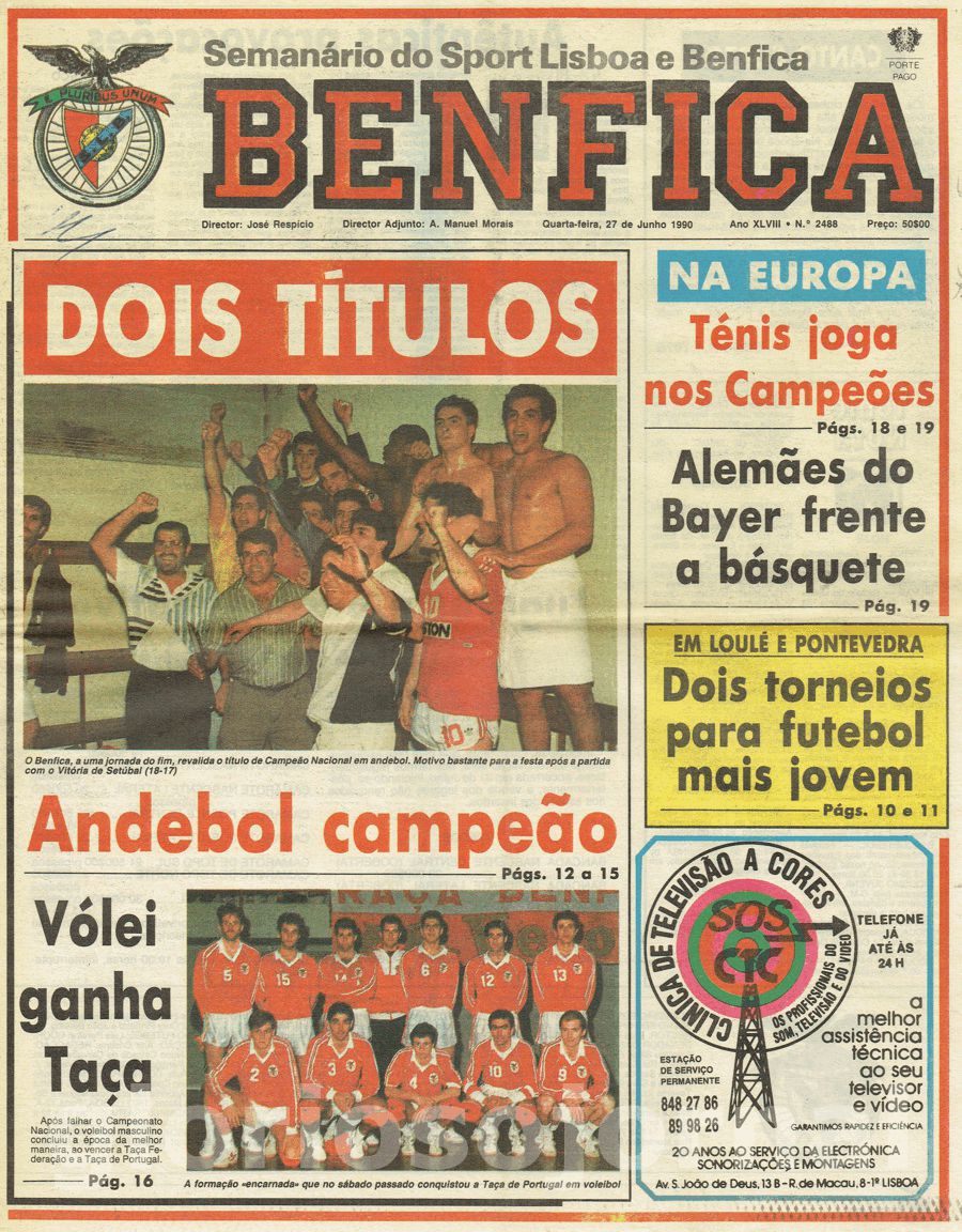 jornal o benfica 2488 1990-06-27